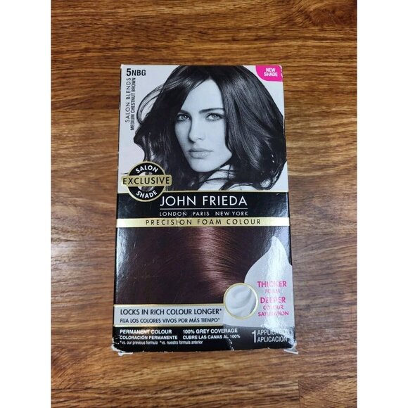 John Frieda Precision Foam Colour‎ 5NBG Medium Chestnut Brown Brilliant Brunette - Picture 1 of 2